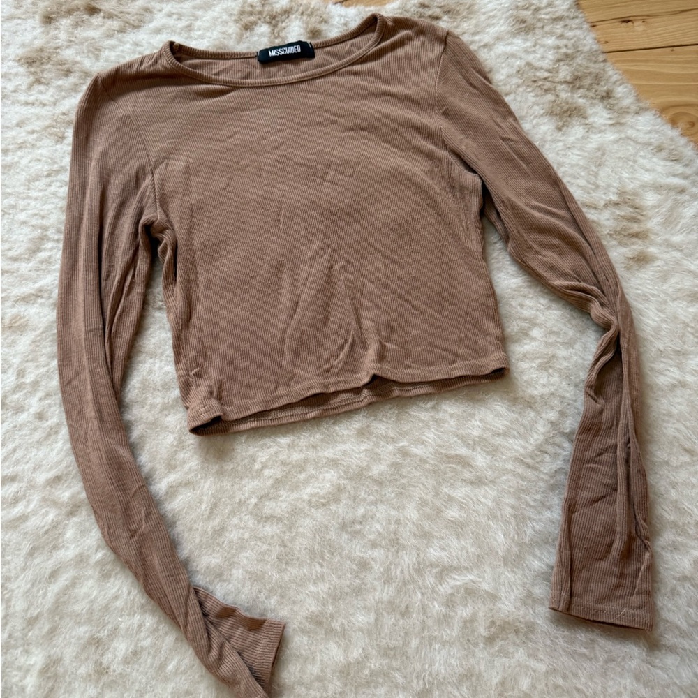 Women's Brown Long Sleeve Top